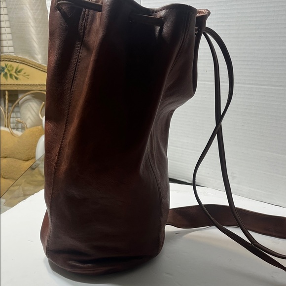 Tannery West Rich Brown Leather Backpack - Picture 1 of 5